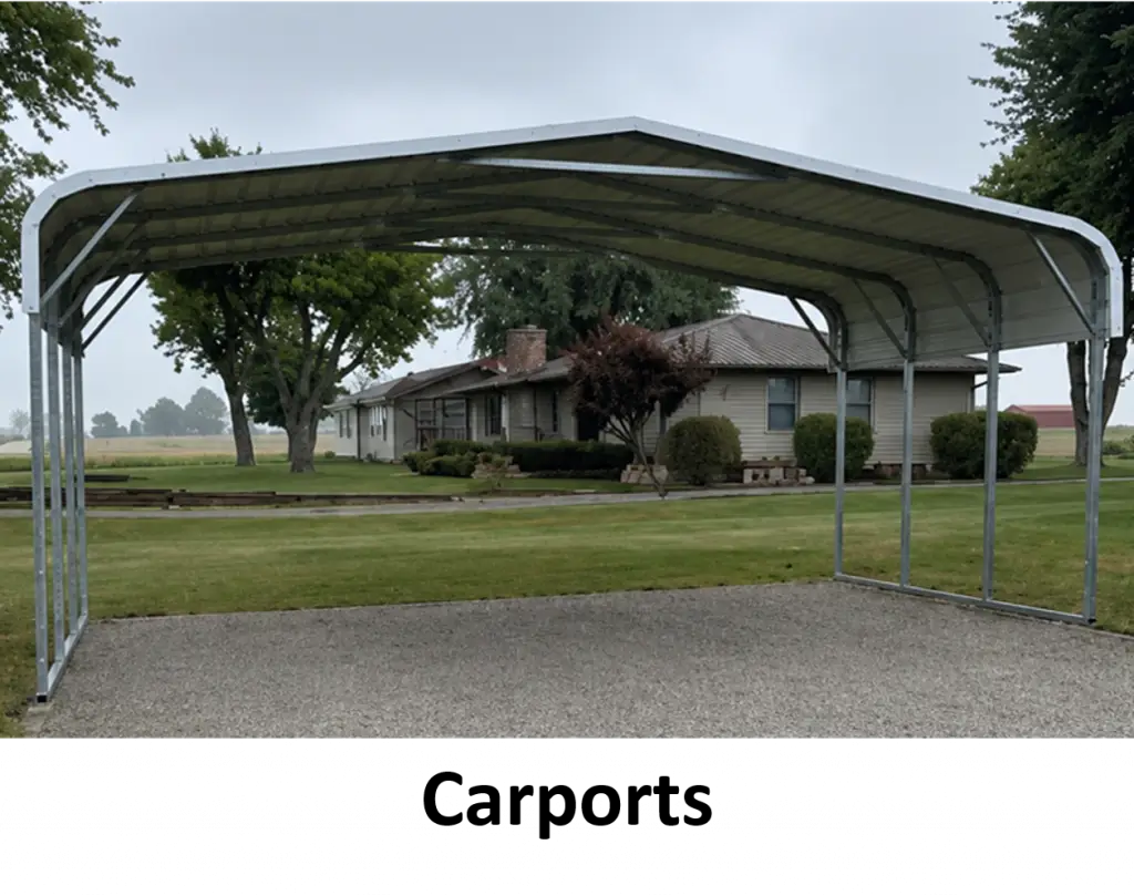 Custom steel carport for vehicle protection