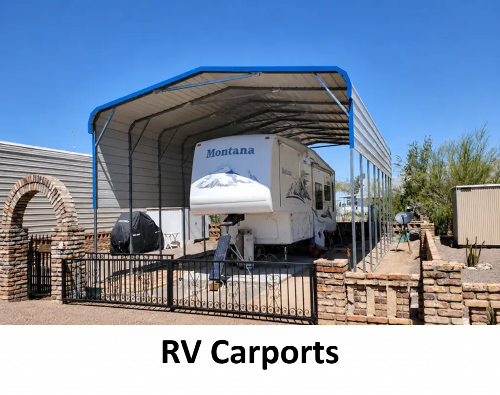 Steel RV carport for motorhome protection